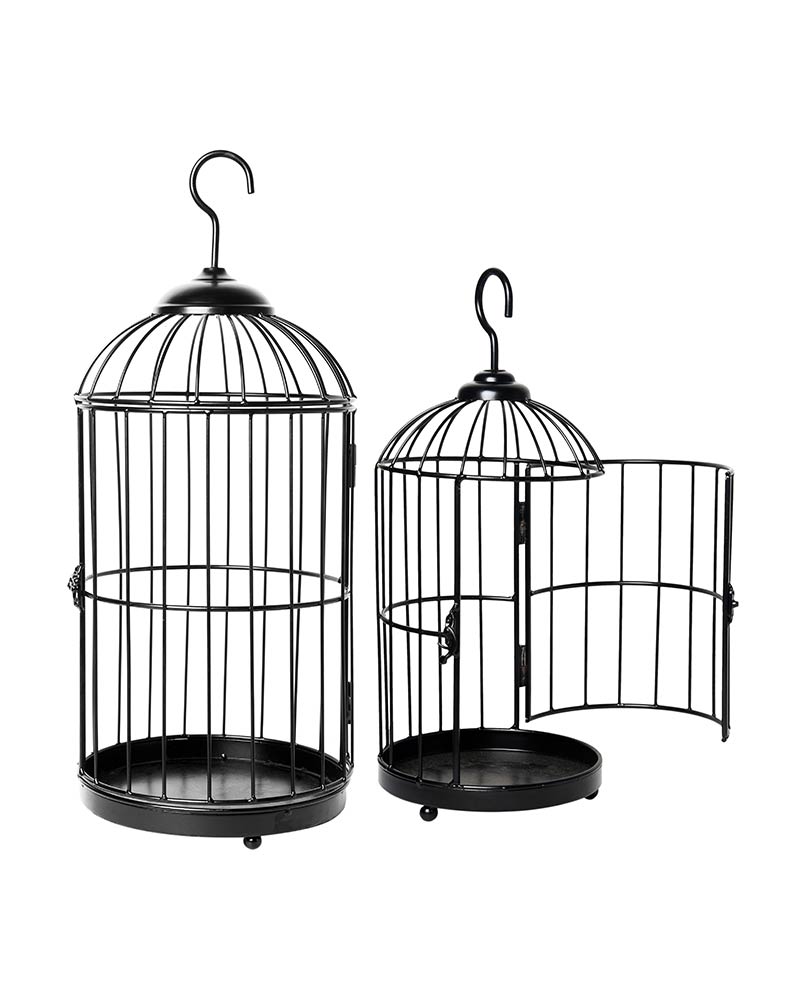 Litton Lane Blue Metal Birdcage with Latch Lock Closure and Hanging Hook  (2- Pack) 042321 - The Home Depot